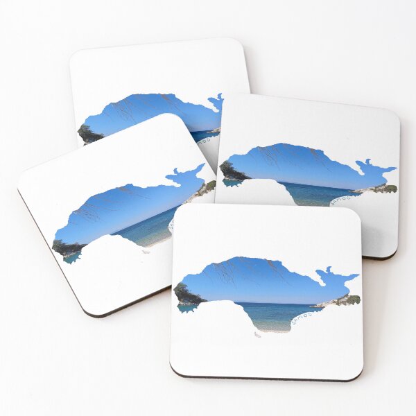 Item preview, Samos - island silhouette with beach photo (Greece) designed and sold by nabeArtist.