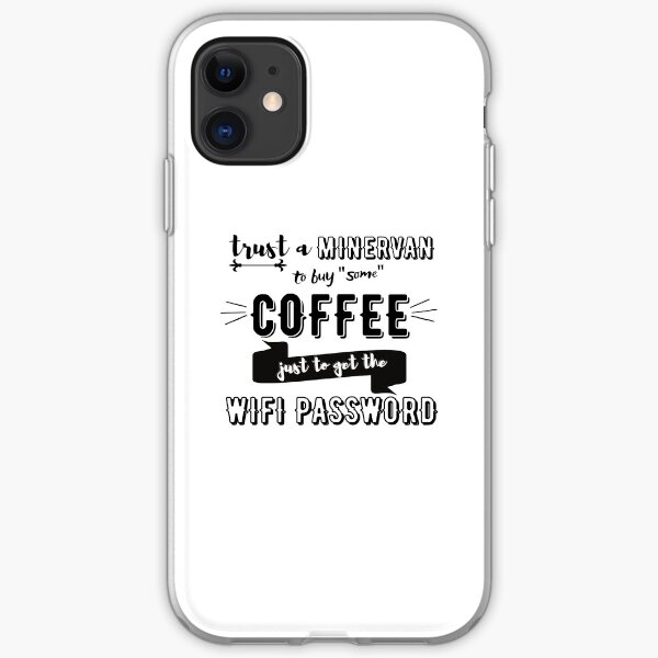 Café + WiFi + Minervan! (en negro) Funda blanda para iPhone