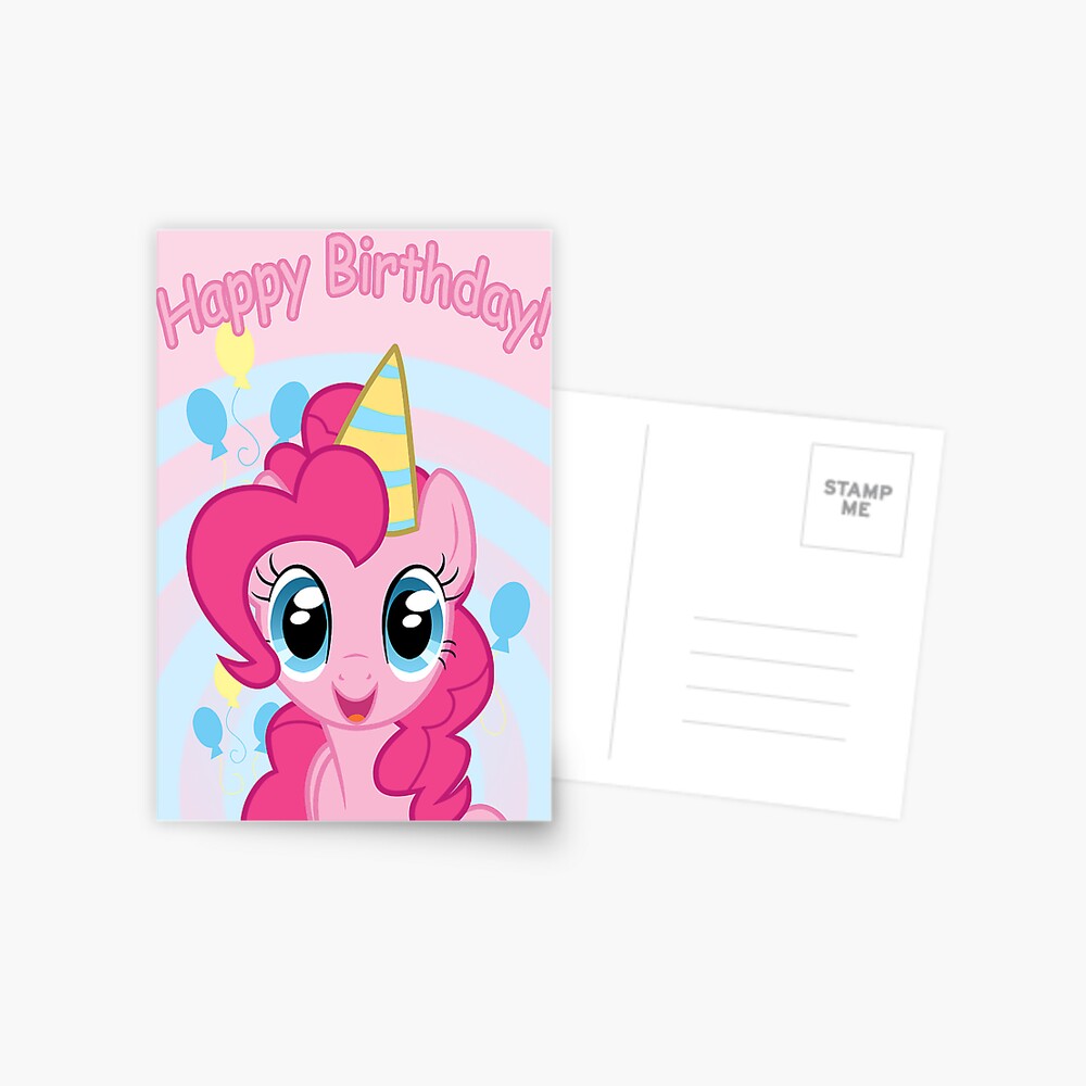 Carte De Vœux Carte D Anniversaire Pinkie Pie Carte Postale My Little Pony Par Falakthewolf Redbubble