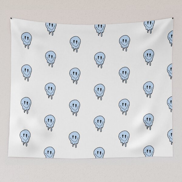 Item preview, pastel blue drippy smiley face  designed and sold by zarapatel.