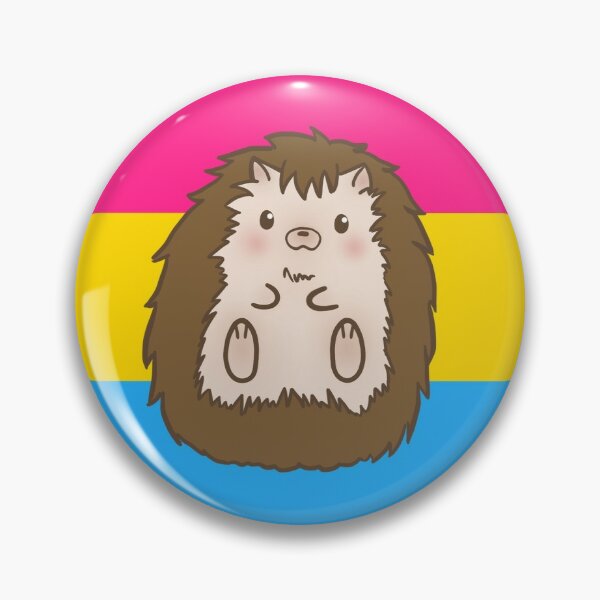 Download Cute Hedgehog With Polysexual Flag Pin By Floradoodles Redbubble