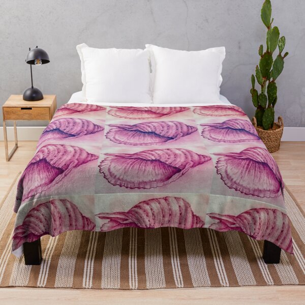 Item preview, Drawing of shells in pink designed and sold by GingerCatCo.