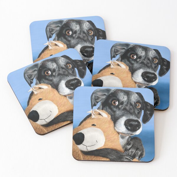 Item preview, Dog hugging his teddy bear designed and sold by HayesAtHome.
