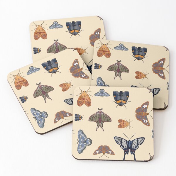 Item preview, Vintage moths and butterflies pattern designed and sold by Cuquetafera.