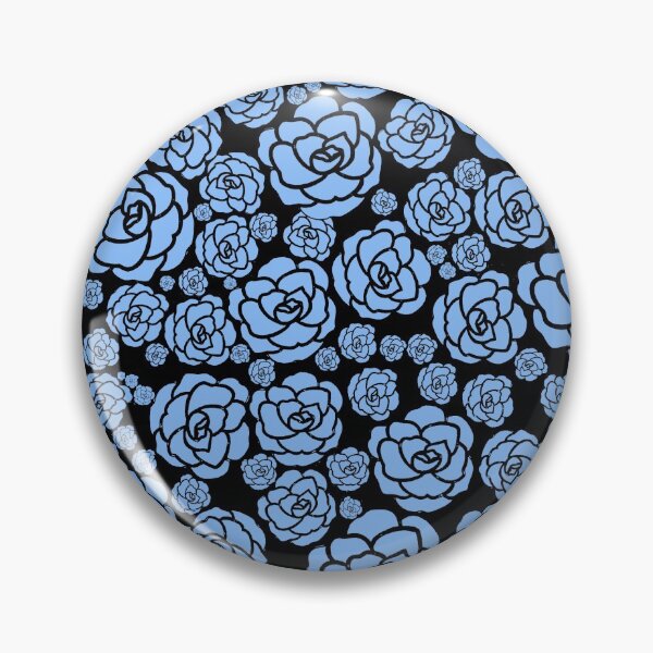 Item preview, black and pastel blue roses all over designed and sold by Ella's  Doodles And Designs.