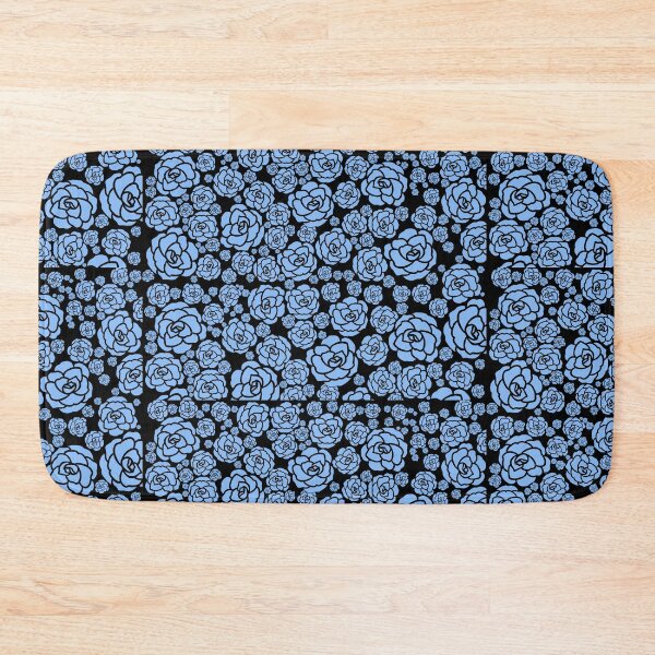 Item preview, black and pastel blue roses all over designed and sold by Ella's  Doodles And Designs.