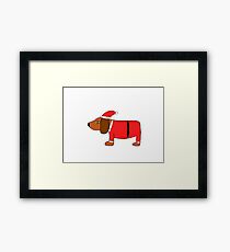 Christmas Sneaky Dog Framed Print