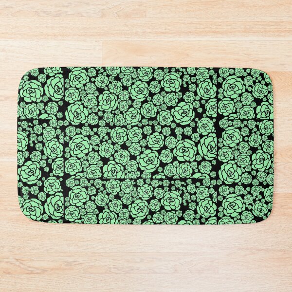 Item preview, black and pastel green roses all over designed and sold by Ella's  Doodles And Designs.