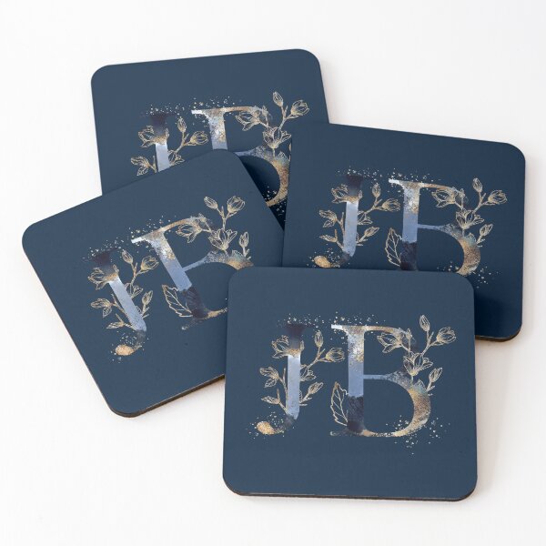 Item preview, Floral Initials JB, Monogrammed designed and sold by PinkLotusArt.