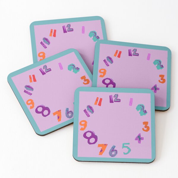 Item preview, LAVENDER clock with numbers watercolor and digital designed and sold by djrunnels.