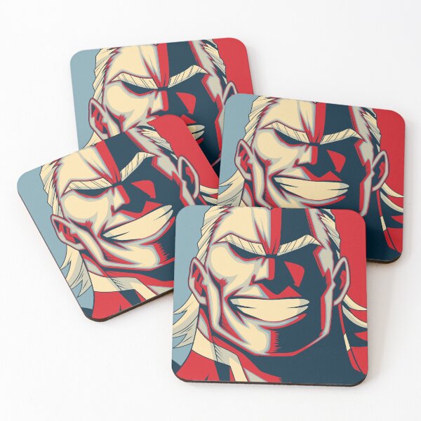 All Might Retro Coasters (Set of 4)