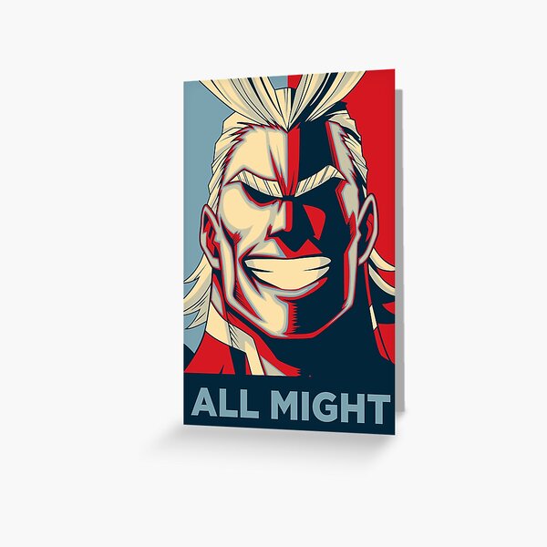 All Might Retro Greeting Card