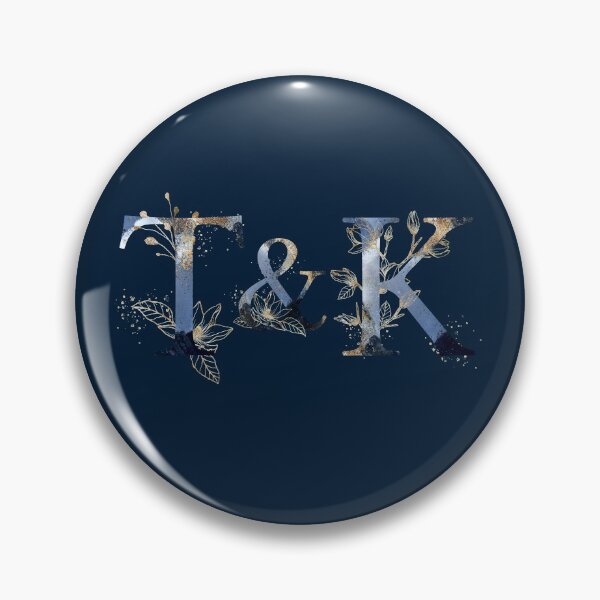 Item preview, Floral Initials T and K for a couple, Monogram Gifts designed and sold by PinkLotusArt.