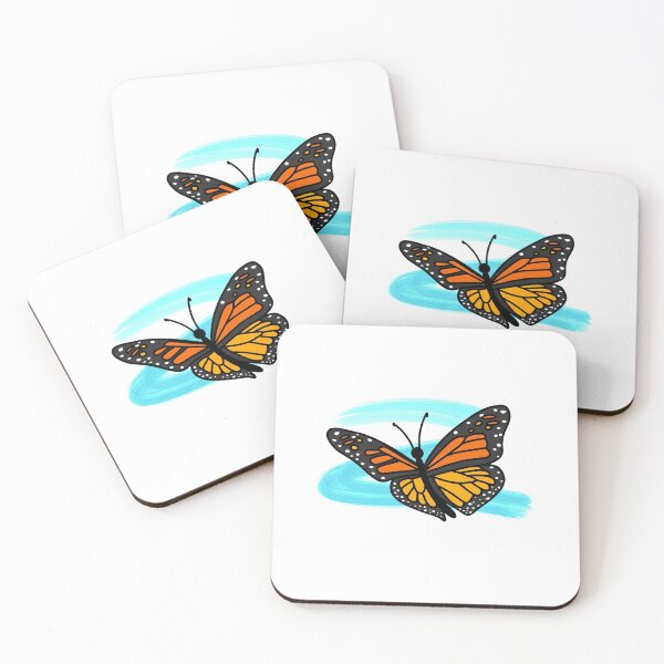 Item preview, Copy of Monarch Butterfly Digital Art With Blue Paint Stroke designed and sold by Strawberry Canvas.