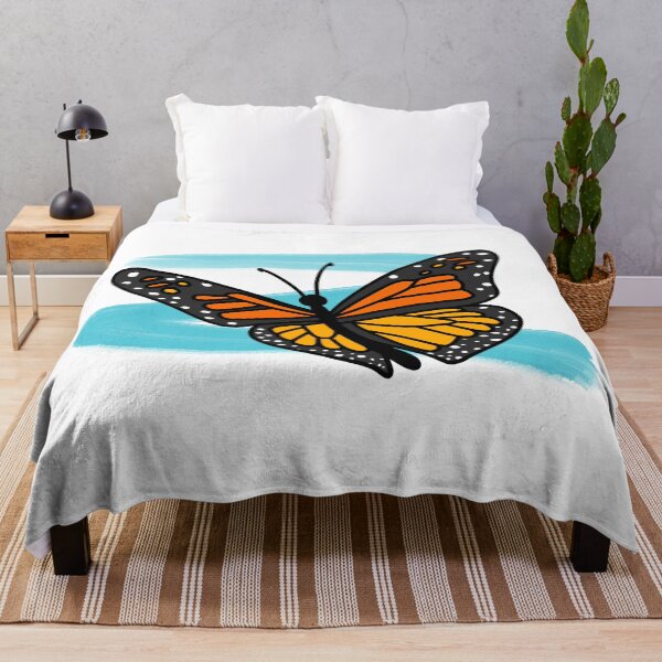 Item preview, Copy of Monarch Butterfly Digital Art With Blue Paint Stroke designed and sold by Strawberry Canvas.
