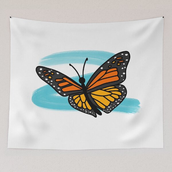 Item preview, Copy of Monarch Butterfly Digital Art With Blue Paint Stroke designed and sold by Strawberry Canvas.