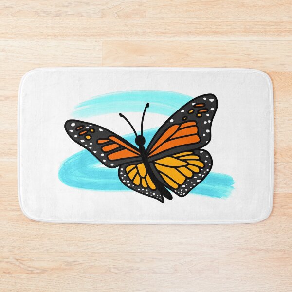 Item preview, Copy of Monarch Butterfly Digital Art With Blue Paint Stroke designed and sold by Strawberry Canvas.