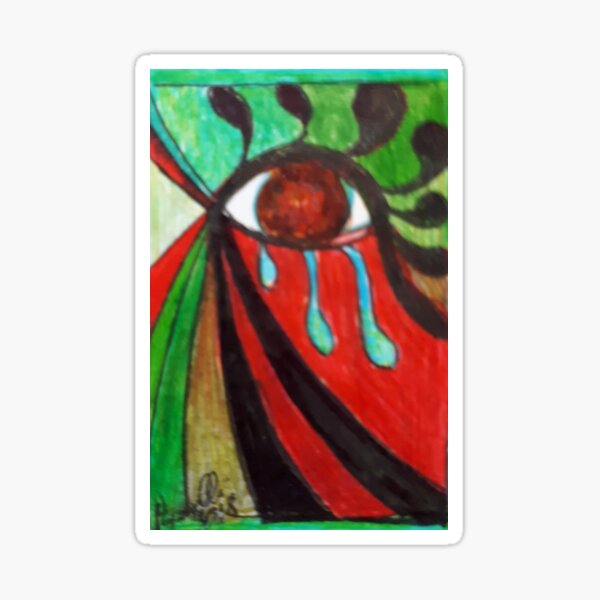 Crying Eye Color 2 Sticker For Sale By Paparelli Redbubble