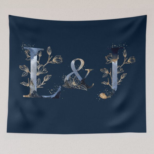 Item preview, Floral Initials L&J for a couple, Monogrammed designed and sold by PinkLotusArt.