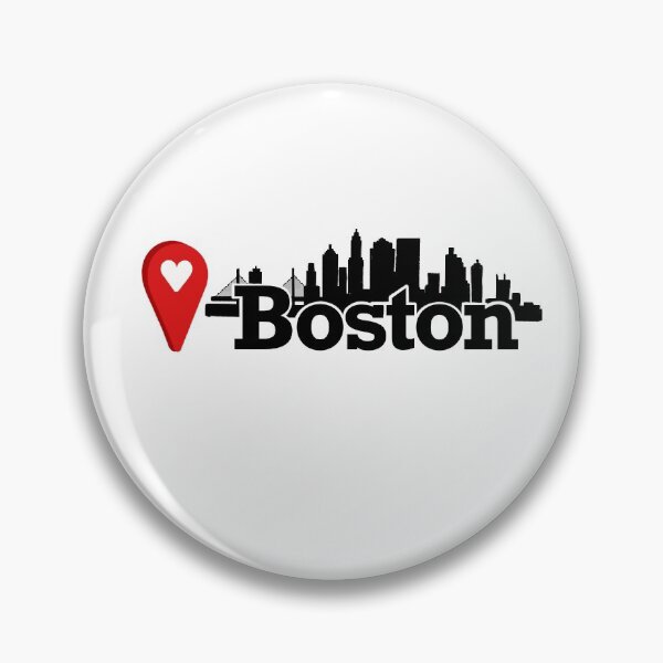 Item preview, Boston skyline map pin designed and sold by createdbyjp.