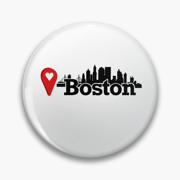 Item preview, Boston skyline map pin designed and sold by createdbyjp.