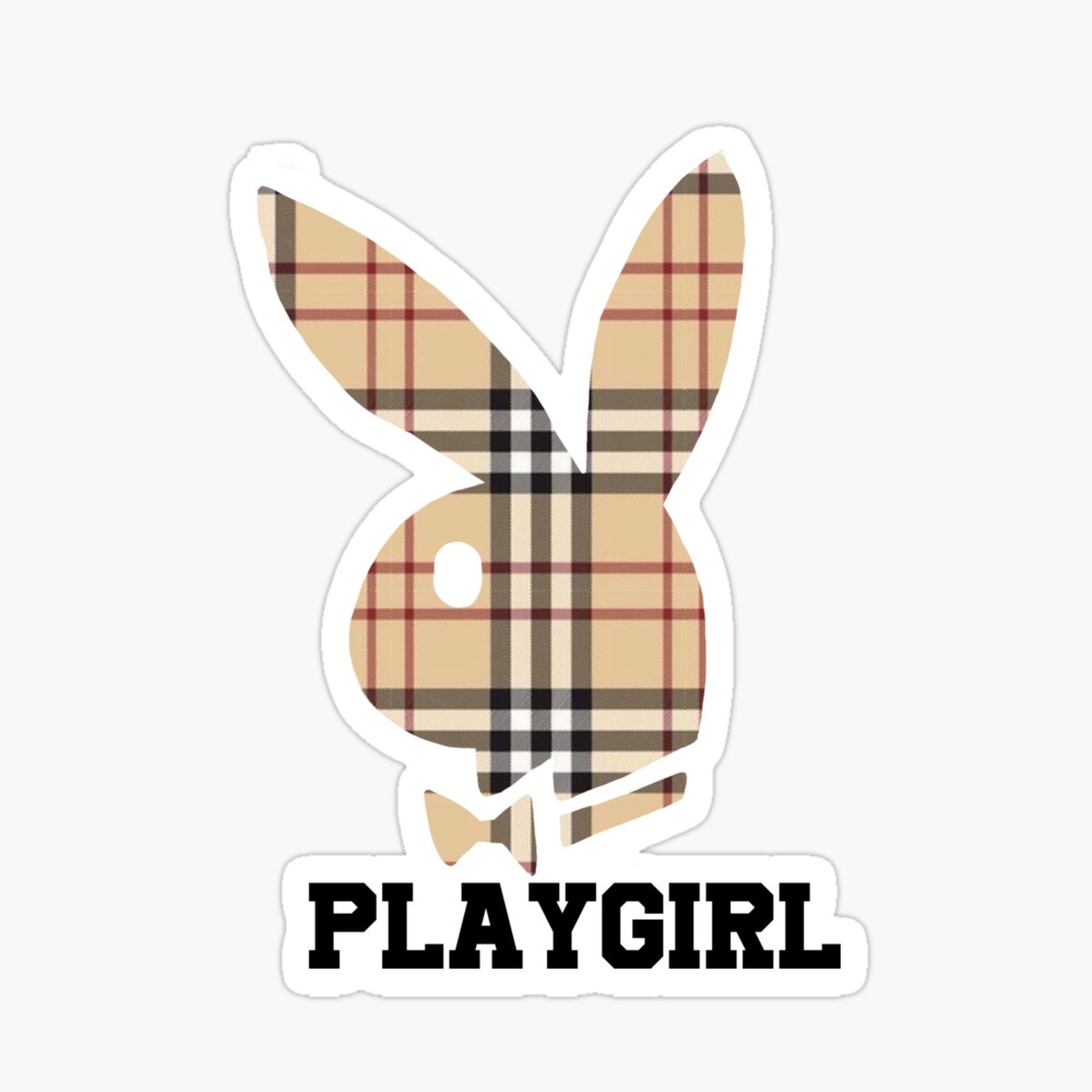 Playboy Bunny Sticker Decal 2000 Pink Stars Checker Grid