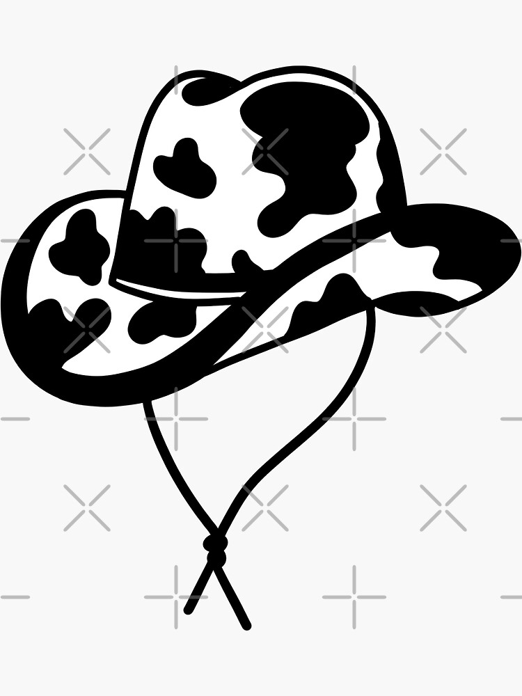 “Cow print cowboy hat " Sticker by madisondahmer | Redbubble