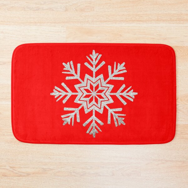 Item preview, Faux Silver Glitter Christmas Snowflake On Red designed and sold by MFGB-Creations.