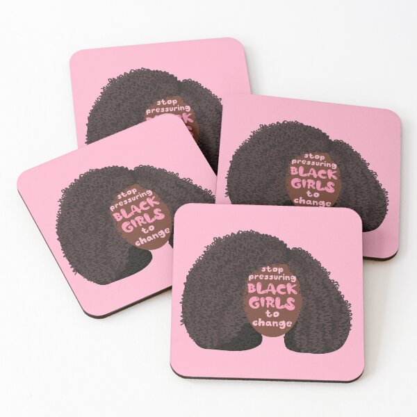 Item preview, "stop pressuring black girls to change" natural/textured hair appreciation  designed and sold by Hawkson.