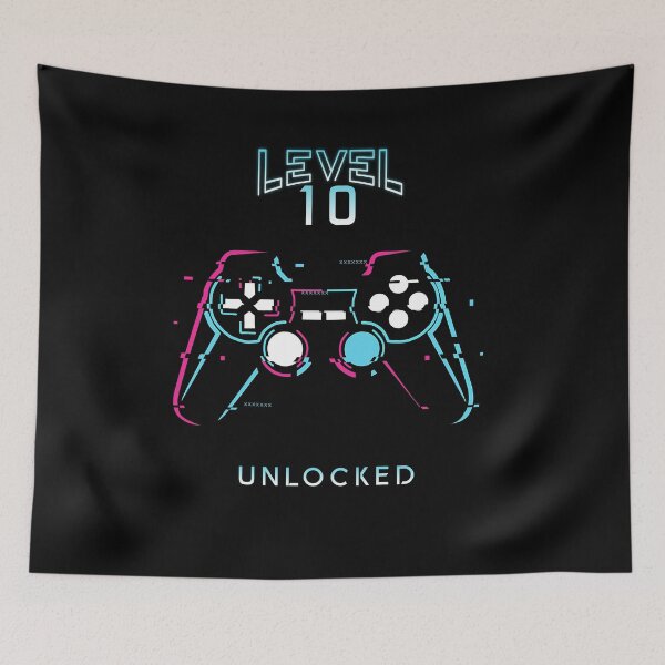 Item preview, Level 10 Unlocked. 10th Birthday Gamer Ten years old Video game party designed and sold by jorgeurbina.