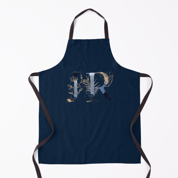 Item preview, Floral Initials JR, Blue and Gold Monogram designed and sold by PinkLotusArt.