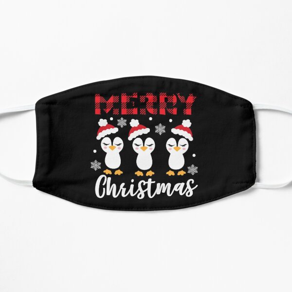 Merry Christmas Penguins Flat Mask