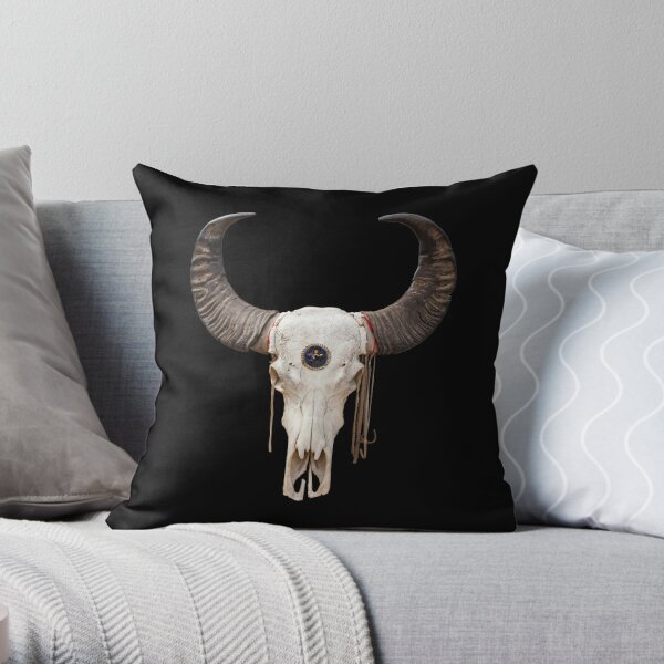 Cow skull shop pillow