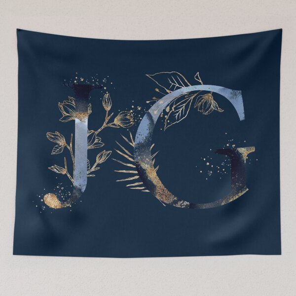 Item preview, Floral Initials JG, Monogram designed and sold by PinkLotusArt.