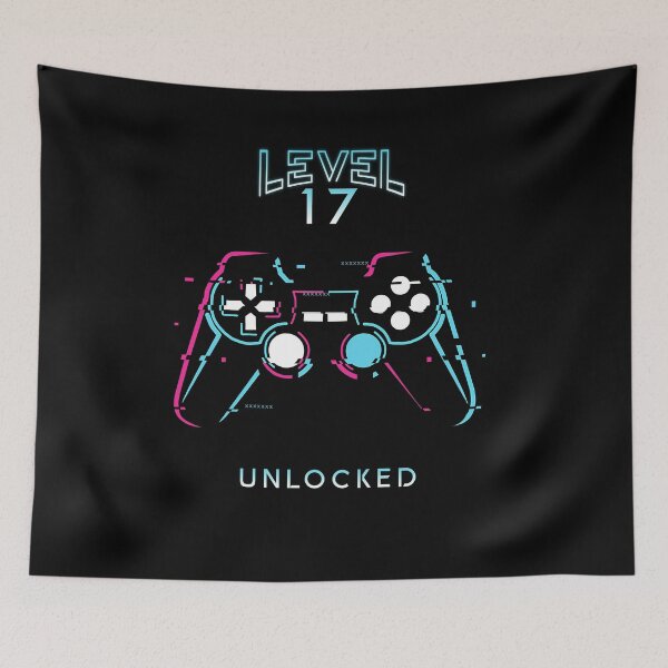 Item preview, Level 17 Unlocked. 17th Birthday Gamer Seventeen years old Video game gift designed and sold by jorgeurbina.