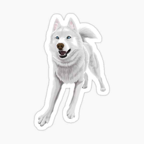 Eager Husky Sticker