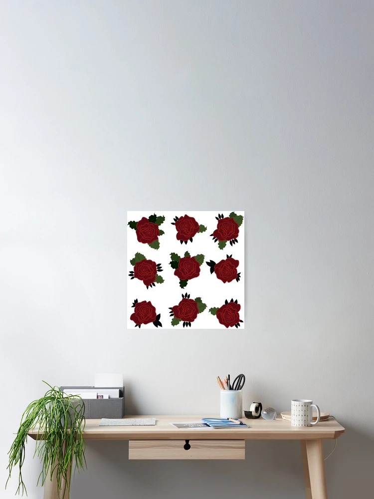Thumbnail 2 of 3, Poster, Patterned Roses designed and sold by MoodyCarp.