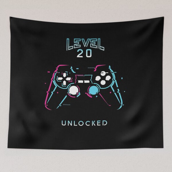 Item preview, Level 20 Unlocked. 20th Birthday Gamer Twenty years old Video game gift designed and sold by jorgeurbina.