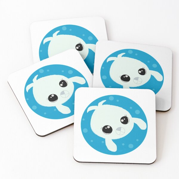 Item preview, Adorable white baby seal bubbles illustration designed and sold by Artbyacat.