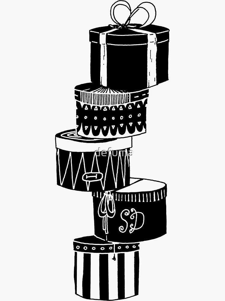 "Hat Boxes" Sticker for Sale by defuma Redbubble
