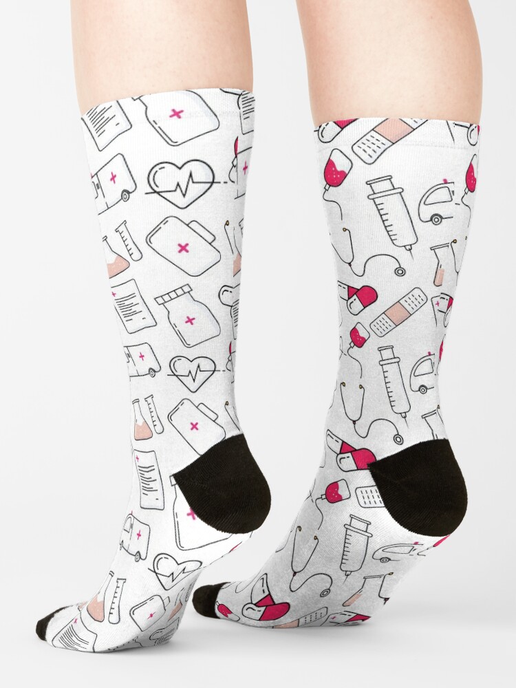 Calcetines para enfermeras y sanitarios. Calcetines con dibujo de bebé.