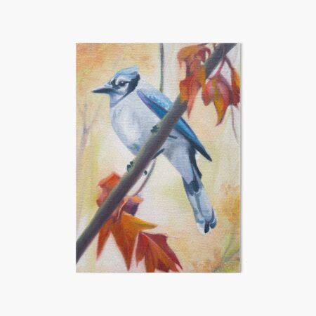 Prophet - blue jay in autumn painting Art Board Print