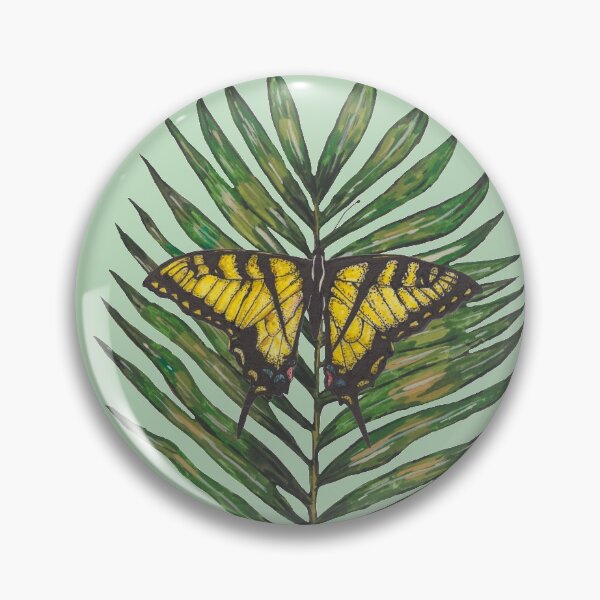 Item preview, Green tropical leaf with butterfly designed and sold by susserain.