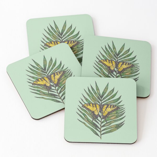 Item preview, Green tropical leaf with butterfly designed and sold by susserain.