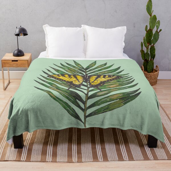 Item preview, Green tropical leaf with butterfly designed and sold by susserain.