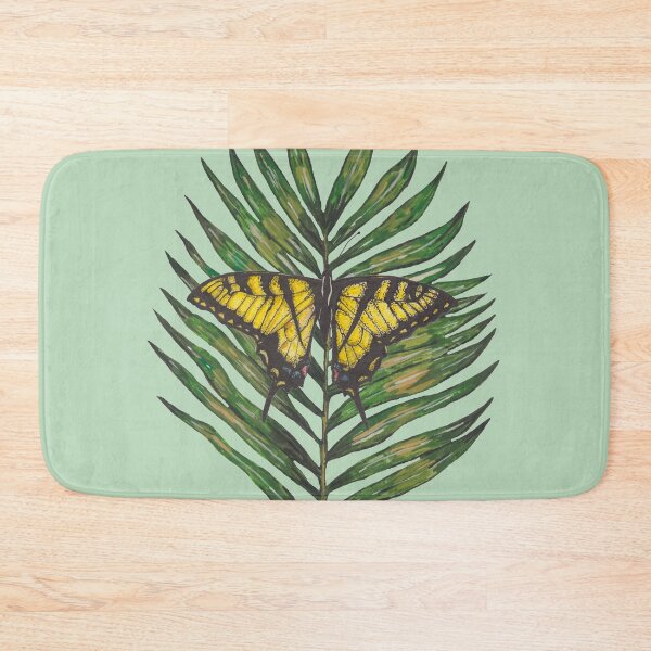 Item preview, Green tropical leaf with butterfly designed and sold by susserain.