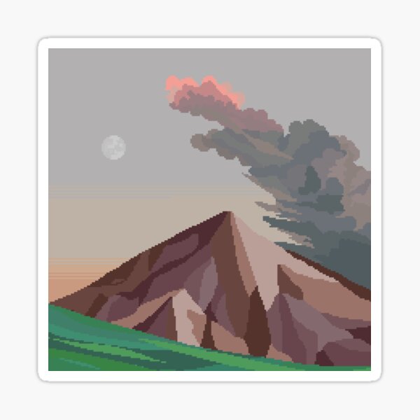 Pixel Scenery Stickers  Redbubble