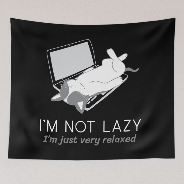 Item preview, Lazy cat on notebook designed and sold by infleims.