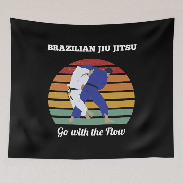 Item preview, Brazilian Jiu Jitsu (BJJ) Go with the Flow, Retro Vintage Design designed and sold by Johnny Brabo BJJ Apparel.