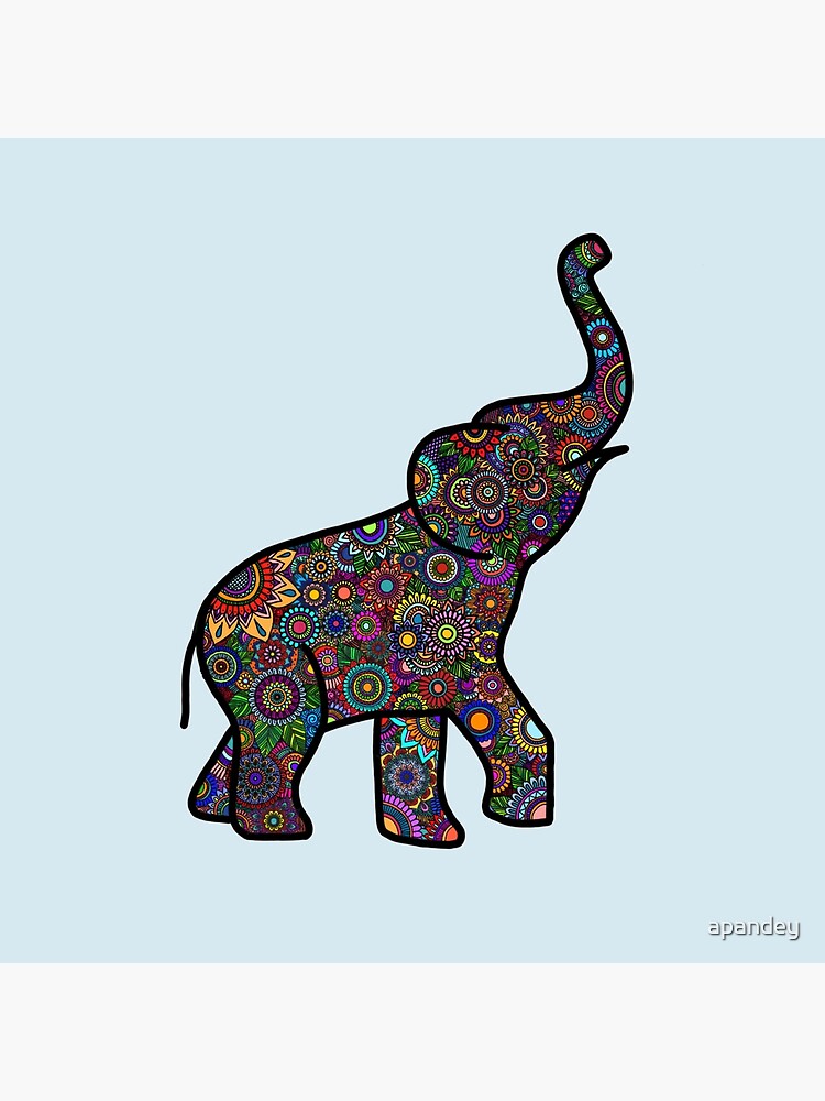 Colorful Mandala Elephant Art Print for Sale by apandey